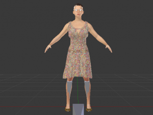 Woman in a Dress 020 3D Model