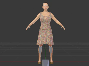 Woman in a Dress 020 3D Model
