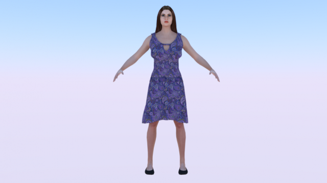 Woman in a Dress 021 3D Model .c4d .max .obj .3ds .fbx .stl .blend 