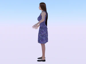 Woman in a Dress 021 3D Model