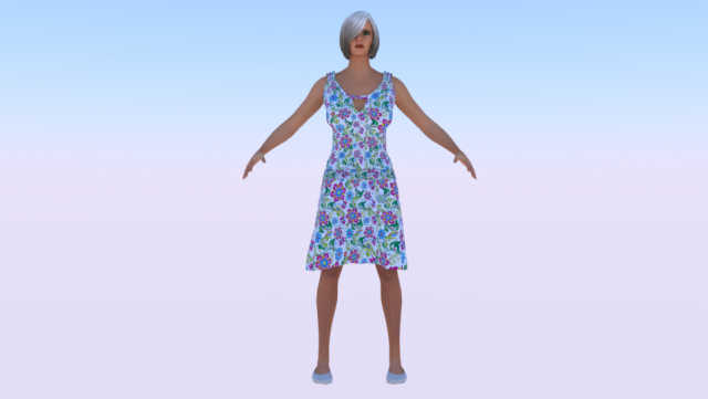 Woman in a Dress 022 Model 3D .c4d .max .obj .3ds .fbx .stl .blend 