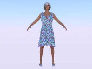 Woman in a Dress 022 3D Model