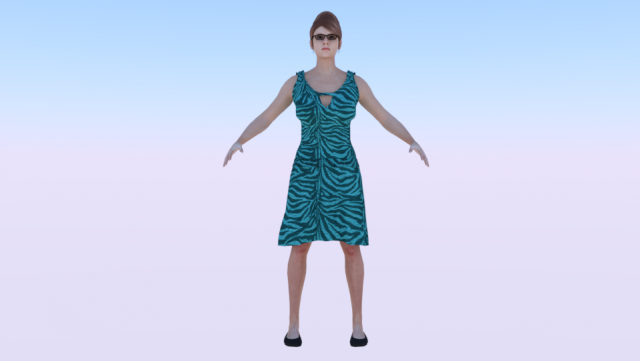 Woman in a Dress 023 3D Model .c4d .max .obj .3ds .fbx .stl .blend 