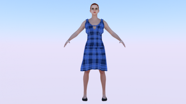 Woman in a Dress 024 3Dモデル .c4d .max .obj .3ds .fbx .stl .blend