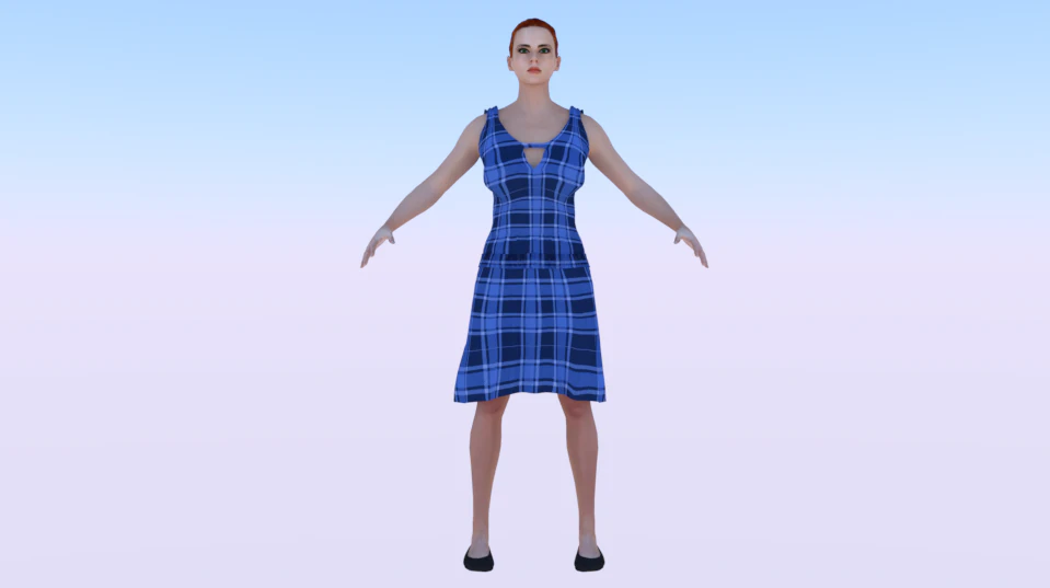 Woman in a Dress 024 3D Model .c4d .max .obj .3ds .fbx .stl .blend 