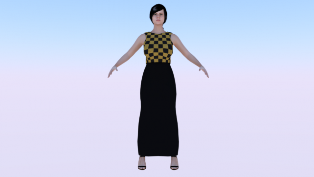 Woman in a Dress 025 3D Model .c4d .max .obj .3ds .fbx .stl .blend 