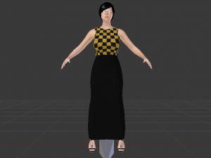 Woman in a Dress 025 3D Model