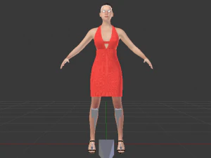 Woman in a Dress 026 3D Model