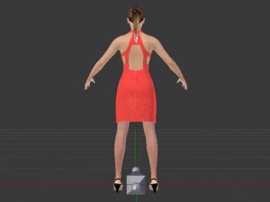 Woman in a Dress 026 3D Model