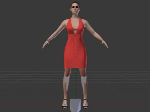 Woman in a Dress 026 3D Model
