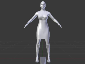 Woman in a Dress 026 3D Model