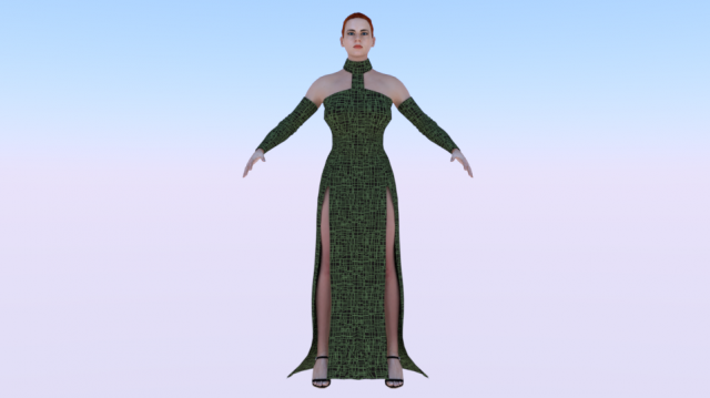 Woman in a Dress 027 3D Model .c4d .max .obj .3ds .fbx .stl .blend 