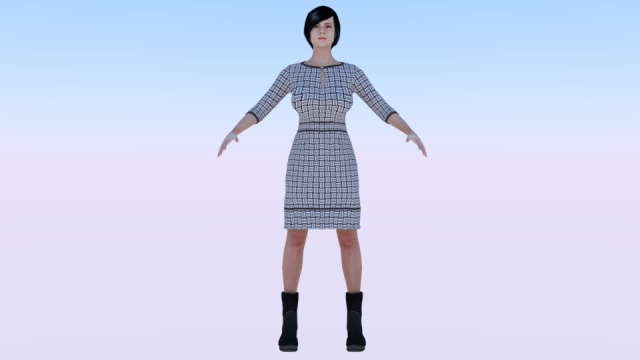 Woman in a Dress 028 Model 3D .c4d .max .obj .3ds .fbx .stl .blend 