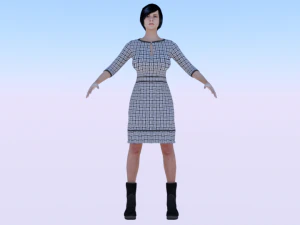 Kobieta w sukience 028 Model 3D