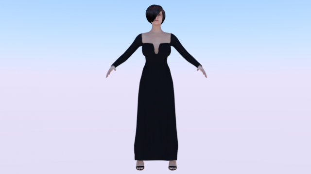 Woman in a Dress 029 3D 模型 .c4d .max .obj .3ds .fbx .stl .blend 