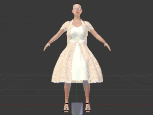 Woman in a Dress 030 3D Model