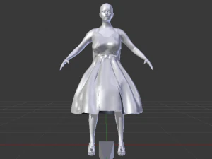 Woman in a Dress 030 3D Model