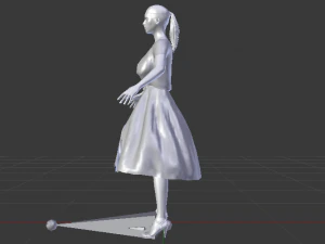 Woman in a Dress 030 3D Model