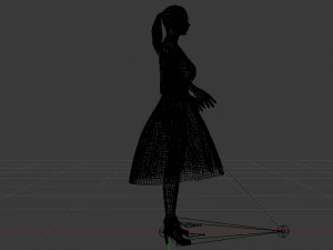 Woman in a Dress 030 3D Model
