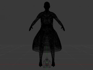 Woman in a Dress 030 3D Model