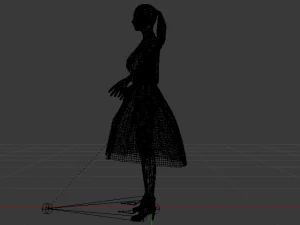 Woman in a Dress 030 3D Model
