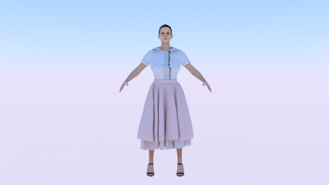 Woman in a Dress of the 50s 3D 모델 .c4d .max .obj .3ds .fbx .stl .blend 