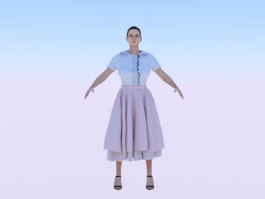 Woman in a Dress of the 50s 3D Model