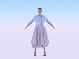 Donna in abito degli anni '50 Modello 3D