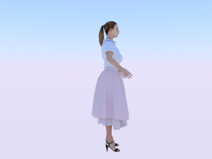Woman in a Dress of the 50s 3D 모델