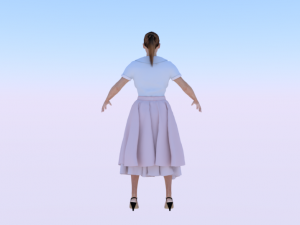 Woman in a Dress of the 50s 3D 모델