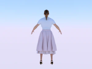 Woman in a Dress of the 50s 3D Model