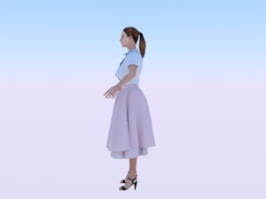 Woman in a Dress of the 50s 3D 모델