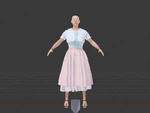 Woman in a Dress of the 50s 3D 모델