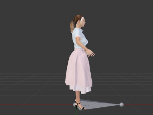 Woman in a Dress of the 50s 3D 모델
