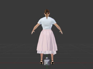 Woman in a Dress of the 50s 3D Model