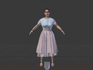 Woman in a Dress of the 50s 3D 모델