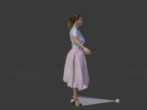Woman in a Dress of the 50s 3D Model