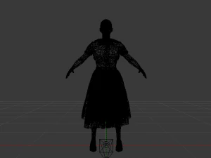 Woman in a Dress of the 50s 3D Model