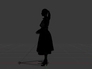 Woman in a Dress of the 50s 3D Model