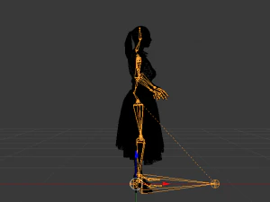 Woman in a Dress of the 50s 3D Model