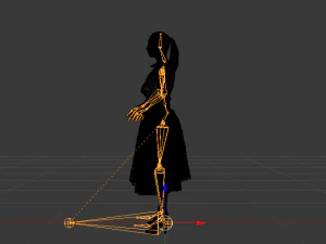 Woman in a Dress of the 50s 3D Model