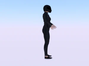 Woman Motorcyclist 3D Model