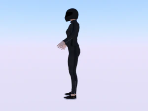 Woman Motorcyclist 3D Model