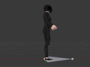 Woman Motorcyclist 3D Model
