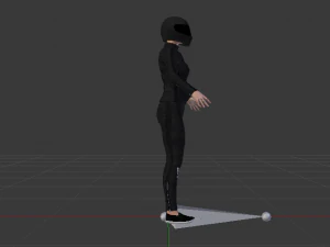 Woman Motorcyclist 3D Model
