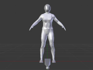 Woman Motorcyclist 3D Model