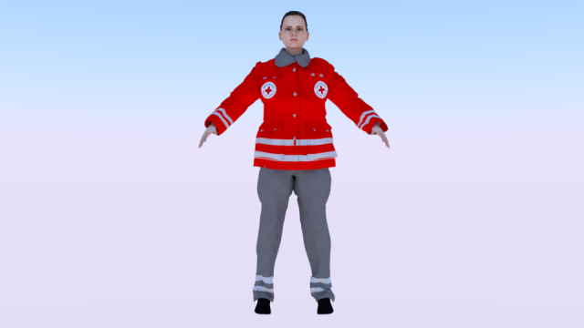 Woman Rescuer Model 3D .c4d .max .obj .3ds .fbx .stl .blend