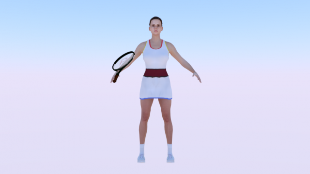 Woman Tennis Player 3D Модель .c4d .max .obj .3ds .fbx .stl .blend 