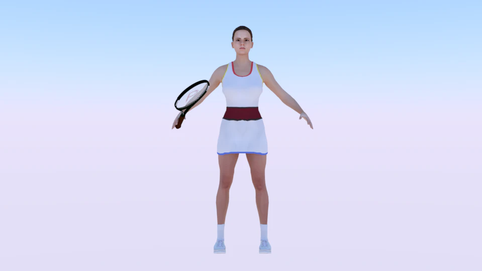Woman Tennis Player 3D Model .c4d .max .obj .3ds .fbx .stl .blend 