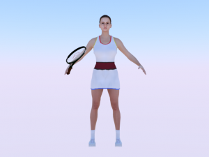 Woman Tennis Player 3D Model